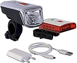 BÜCHEL Vancouver Fahrradlichter Set LED I 40/20/10 Lux I StVZO zugelassen bis zu 20h Akkulaufzeit I Aufladbares licht vorne + hinten I Rücklicht fahrrad, I Micro-USB, rear BÜCHEL Vancouver Fahrradlichter Set LED I 40/20/10 Lux I StVZO zugelassen bis zu 20h Akkulaufzeit I Aufladbares licht vorne + hinten I Rücklicht fahrrad, I Micro-USB, rear