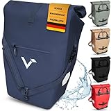 Valkental - 2in1 Fahrradtasche aus klimafreundlichem TPU - 100% Wasserdicht - Viele praktische Fächer - 23-28L Flexibles Volumen mit Laptopfach - Gepäckträgertasche in Blau Valkental - 2in1 Fahrradtasche aus klimafreundlichem TPU - 100% Wasserdicht - Viele praktische Fächer - 23-28L Flexibles Volumen mit Laptopfach - Gepäckträgertasche in Blau