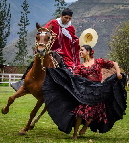 Experience a live show of Peru's emblematic dance, the Marinera with the Peruvian Paso Horse kuoda-blog-insider-access-part-3-paso-horse-marinera-dance-peru